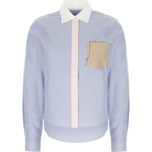 Marni, Dames, Blouses & Shirts, Blauw, Maat: 2XS Katoen,