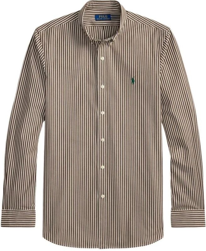 Polo Ralph Lauren - Overhemd - Bruin Groen Wit - Gestreept - Lange Mouw