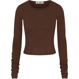 Éterne, Dames, Tops, Bruin, Maat: S Katoen,