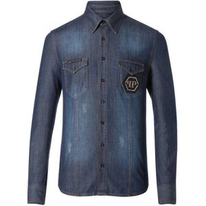 Philipp Plein - Denim Overhemd - Blauw - Fitted