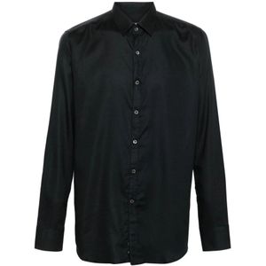 Canali, Heren, Overhemden, Zwart, Maat: XL Katoen,