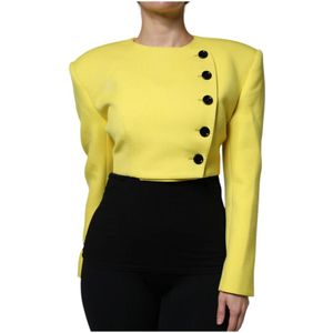 Dolce & Gabbana, Dames, Jassen, Geel, Maat: 2XS Zijde,