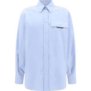 Brunello Cucinelli, Dames, Blouses & Shirts, Blauw, Maat: XS Katoen,