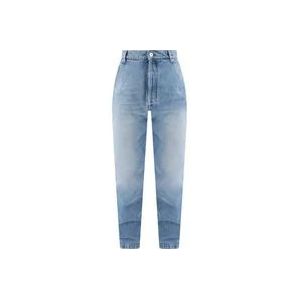 Balmain Blauwe Slim-Fit Katoenen Jeans Ss23 , Blue , Heren , Maat: W34