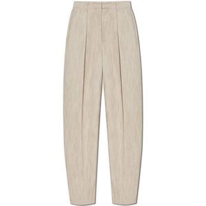 Bottega Veneta, Dames, Broeken, Beige, Maat: M Zijde,