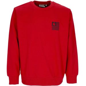 Carhartt Wip, Heren, Sweatshirts & Hoodies, Rood, Maat: L Katoen,