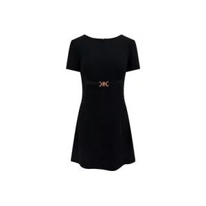 Versace Viscose jurk met Medusa-detail , Black , Dames , Maat: XS