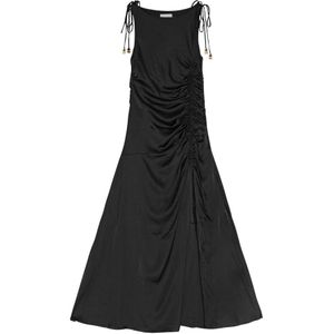 Ganni, Dames, Jurken, Zwart, Maat: XS Satijn,