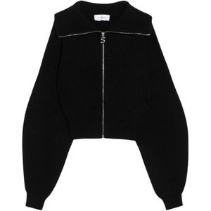 Sportmax, Dames, Truien, Zwart, Maat: M Wol,