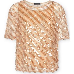 Elena Mirò, Dames, Blouses & Shirts, Beige, Maat: M