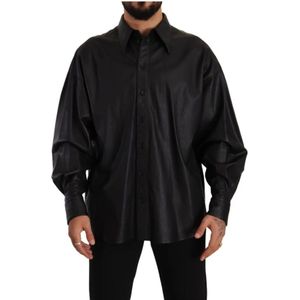 Dolce & Gabbana, Heren, Overhemden, Zwart, Maat: XL