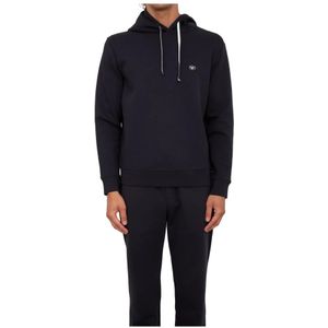 Emporio Armani, Heren, Sweatshirts & Hoodies, Blauw, Maat: M Katoen,
