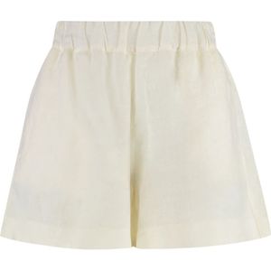 120% Lino, Dames, Korte broeken, Wit, Maat: M Linnen,