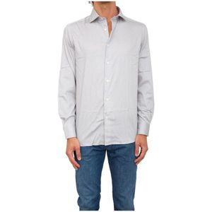 Emporio Armani, Heren, Overhemden, Grijs, Maat: XL Katoen,
