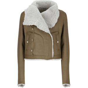 Rick Owens, Dames, Jassen, Groen, Maat: XS Leer,