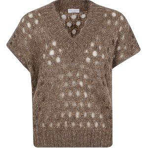 Brunello Cucinelli, Dames, Truien, Beige, Maat: S