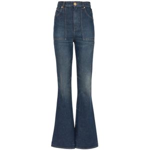 Balmain Vintage uitlopende spijkerbroek , Blue , Dames , Maat: M