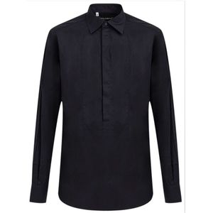 Dolce & Gabbana - Overhemd - Blauw - Katoen - Klassiek Marineblauw