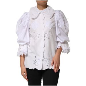 Dolce & Gabbana, Dames, Blouses & Shirts, Wit, Maat: S Katoen,