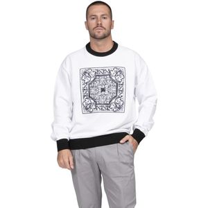 Dolce & Gabbana, Heren, Sweatshirts & Hoodies, Wit, Maat: S Katoen,