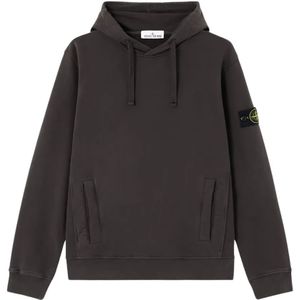 Stone Island, Heren, Sweatshirts & Hoodies, Zwart, Maat: L Katoen,