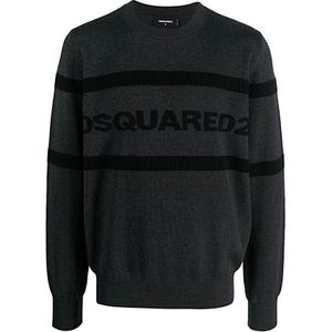 Dsquared2, Heren, Truien, Grijs, Maat: L