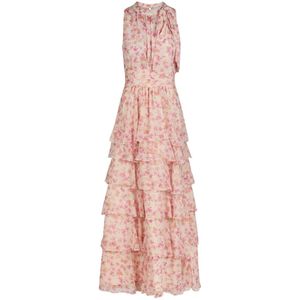 Neo Noir, Dames, Jurken, Roze, Maat: L Chiffon,