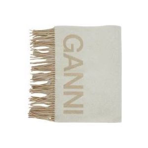 Ganni Scarves , White , Dames , Maat: ONE Size