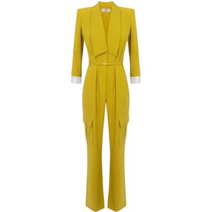 Elisabetta Franchi, Dames, Jumpsuits & Playsuits, Groen, Maat: XS Poliester,