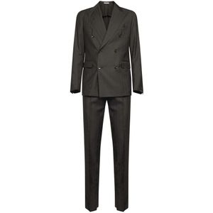 Tagliatore, Heren, Pakken, Bruin, Maat: S Wol,