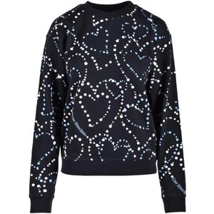 Love Moschino, Dames, Sweatshirts & Hoodies, Zwart, Maat: L Katoen,