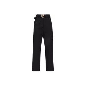 Pinko Cargo broek met Love Birds riem , Black , Dames , Maat: 2XS