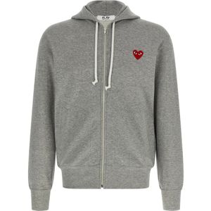 Comme des Garçons Play, Heren, Sweatshirts & Hoodies, Grijs, Maat: L Katoen,