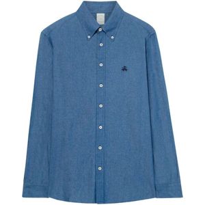 Brooks Brothers, Heren, Overhemden, Blauw, Maat: S Denim,