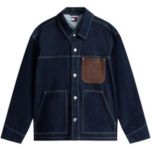 Tommy Jeans, Heren, Jassen, Blauw, Maat: S Denim,
