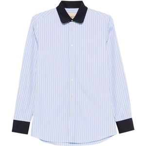 Valentino Garavani, Heren, Overhemden, Blauw, Maat: M Katoen,