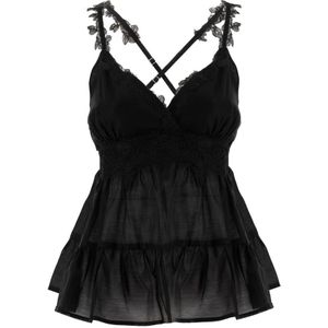 Ermanno Scervino, Dames, Tops, Zwart, Maat: S