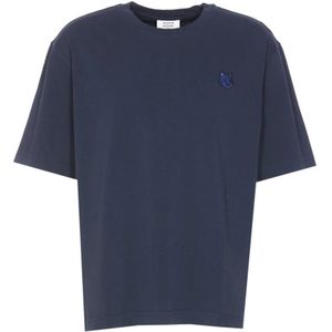 Maison Kitsuné, Heren, Tops, Blauw, Maat: XL Katoen,