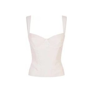 Dsquared2 Witte Bustier Top van Zijdeblend , White , Dames , Maat: XS