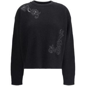 Versace, Dames, Truien, Zwart, Maat: 2XS Wol,