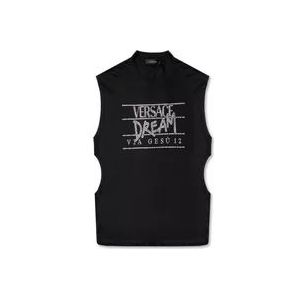 Versace Top met Dream via Gesu print , Black , Dames , Maat: S