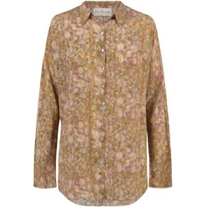 Cortana, Dames, Blouses & Shirts, Beige, Maat: S Zijde,