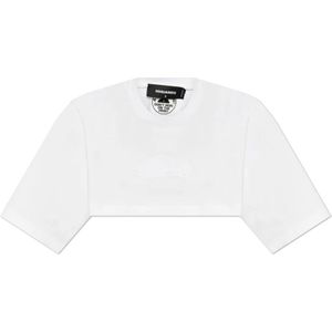 Dsquared2, Dames, Tops, Wit, Maat: M Katoen,