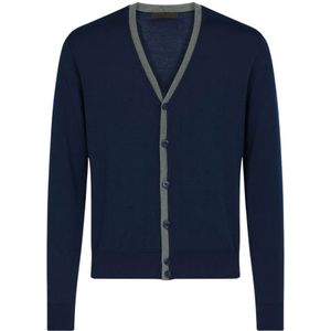 Paolo Pecora, Heren, Truien, Blauw, Maat: 2XL Zijde,