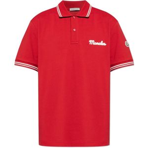 Moncler, Heren, Tops, Rood, Maat: M Piqué,