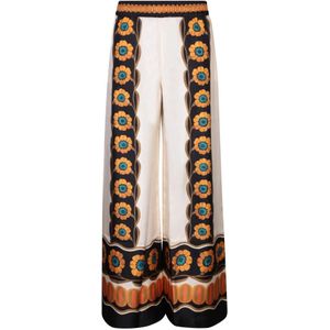 La DoubleJ - Flared Silk Palazzo Pants - Veelkleurig - 100% Zijde
