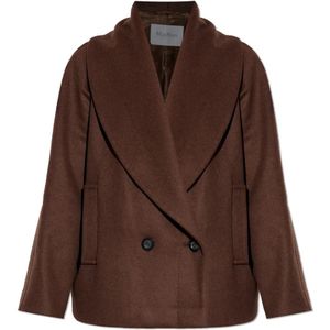 Max Mara, Dames, Mantels, Bruin, Maat: XS Wol,