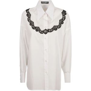 Dolce & Gabbana, Dames, Blouses & Shirts, Wit, Maat: S Katoen,