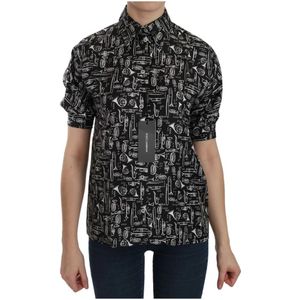 Dolce & Gabbana, Dames, Blouses & Shirts, Zwart, Maat: S Zijde,