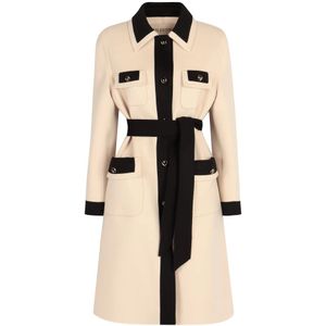 Valentino Garavani, Dames, Mantels, Beige, Maat: S Wol,